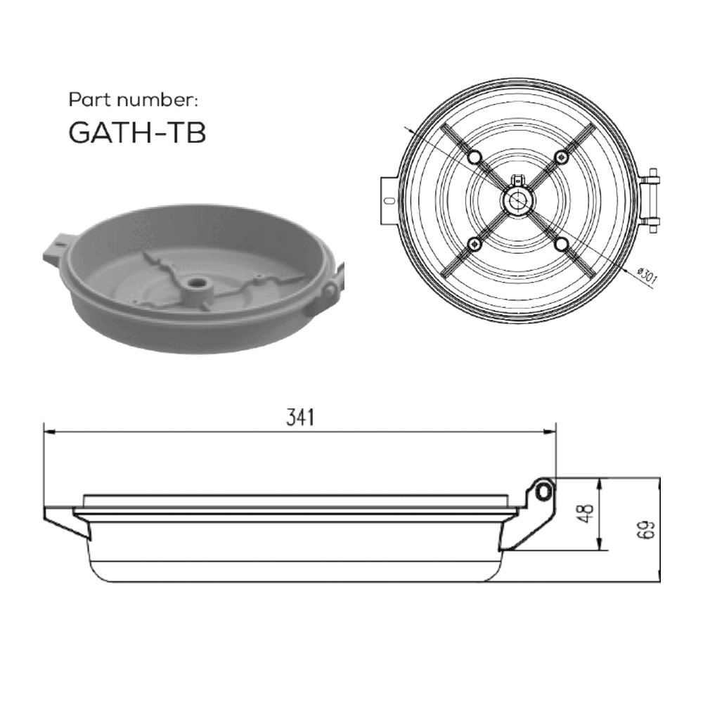 GATH Retrofit Adapter - Hazardous Location Fixture Conversion - C1D2 - Industrial Explosion Proof Lighting GATH Retrofit Adapter - Hazardous Location Fixture Conversion - C1D2 - detailed view 6 showing explosion proof construction for C1D2, Industrial applications